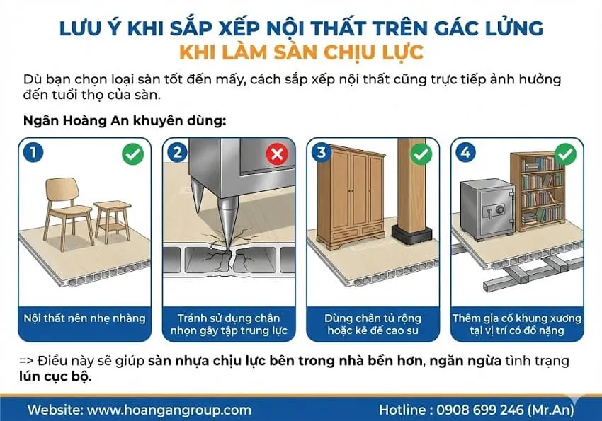 Lưu Ý Khi Sắp Xếp Nội Thất Trên Gác Lửng Khi Làm Sàn Chịu Lực Lưu Ý Khi Sắp Xếp Nội Thất Trên Gác Lửng Khi Làm Sàn Chịu Lực