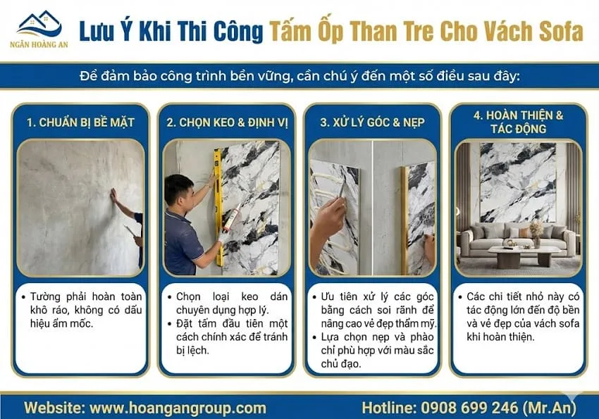 Lưu Ý Khi Thi Công Tấm Ốp Than Tre Cho Vách Sofa Lưu Ý Khi Thi Công Tấm Ốp Than Tre Cho Vách Sofa