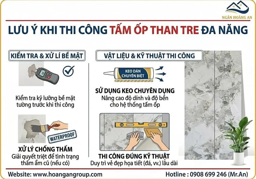 Lưu Ý Khi Thi Công Tấm Ốp Than Tre Đa Năng