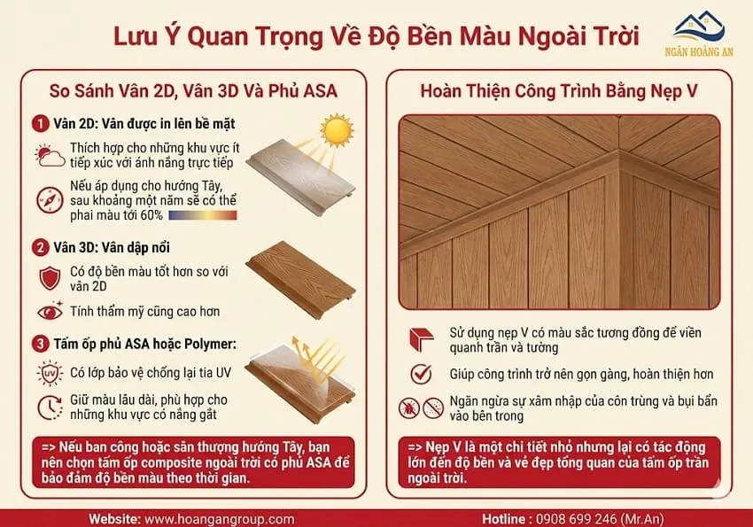 Lưu Ý Quan Trọng Về Độ Bền Màu Tấm Ốp Gỗ Nhựa Ngoài Trời