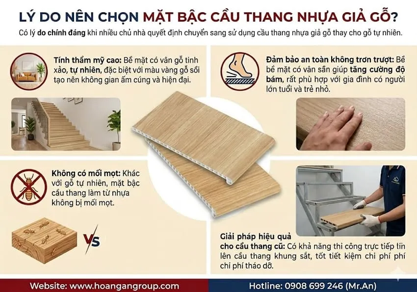 Lý Do Nên Chọn Mặt Bậc Cầu Thang Nhựa Giả Gỗ?
