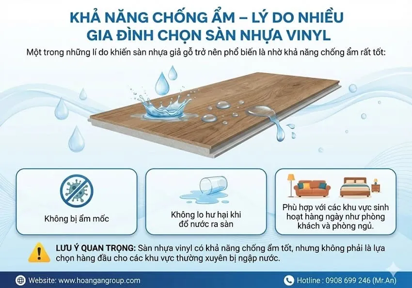 Khả Năng Chống Ẩm – Lý Do Nhiều Gia Đình Chọn Sàn Nhựa Viny