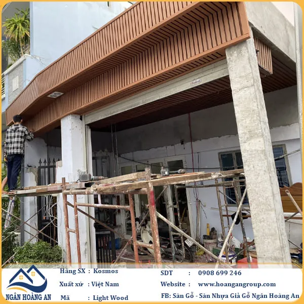 Thi Công Mái Hiên Gỗ Nhựa Ngoài Trời Kosmos Tại Bình Tân TPHCM