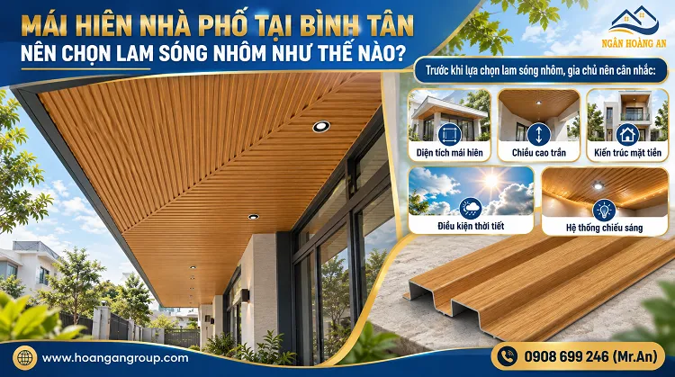 Mái Hiên Nhà Phố Tại Bình Tân Nên Chọn Lam Sóng Nhôm Như Thế Nào?