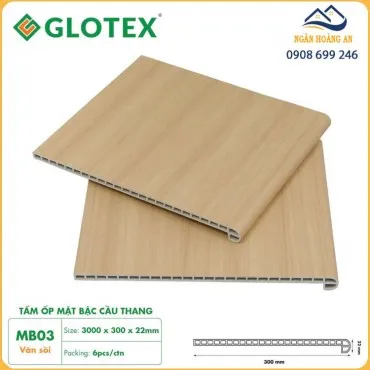 Mặt Bậc Cầu Thang Nhựa Giả Gỗ Glotex MB03