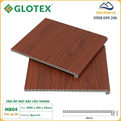Mặt Bậc Cầu Thang Nhựa Giả Gỗ Glotex MB04