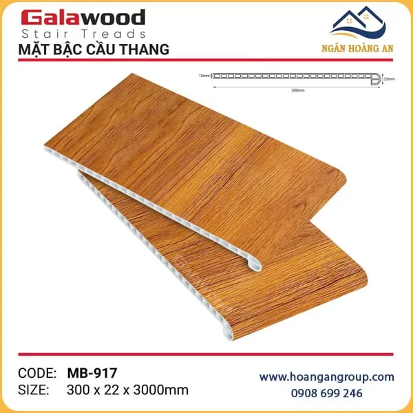 Mặt Bậc Cầu Thang Nhựa Giả Gỗ Galawood MB-917 Tại Quận 9 TPHCM