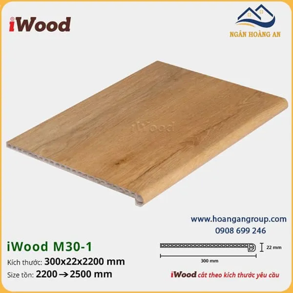 Mặt Bậc Cầu Thang Nhựa Giả Gỗ iWood M30-1