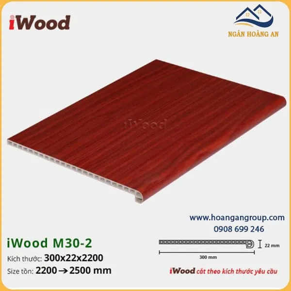 Mặt Bậc Cầu Thang Nhựa Giả Gỗ iWood M30-2 Mặt Bậc Cầu Thang Nhựa Giả Gỗ iWood M30-2