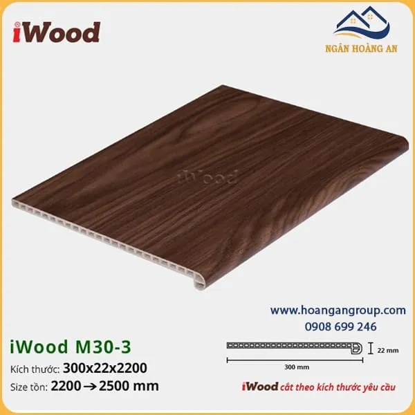 Mặt Bậc Cầu Thang Nhựa Giả Gỗ iWood M30-2 Mặt Bậc Cầu Thang Nhựa Giả Gỗ iWood M30-3