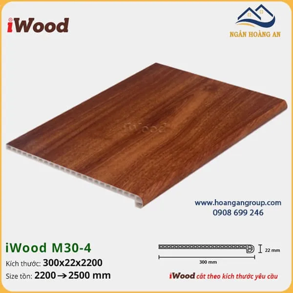 Mặt Bậc Cầu Thang Nhựa Giả Gỗ iWood M30-4 Tại Quận 2 TPHCM