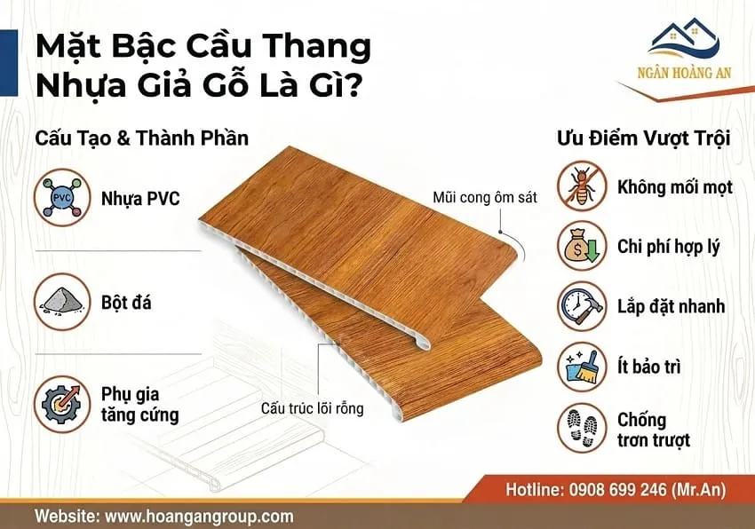 Mặt Bậc Cầu Thang Nhựa Giả Gỗ Là Gì?