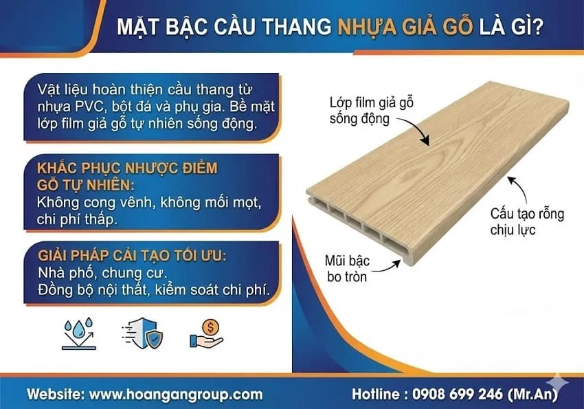 Mặt Bậc Cầu Thang Nhựa Giả Gỗ Là Gì?