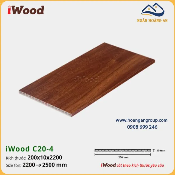 Mặt Đứng Cầu Thang Nhựa Giả Gỗ iWood C20-4 Tại Quận 2 TPHCM