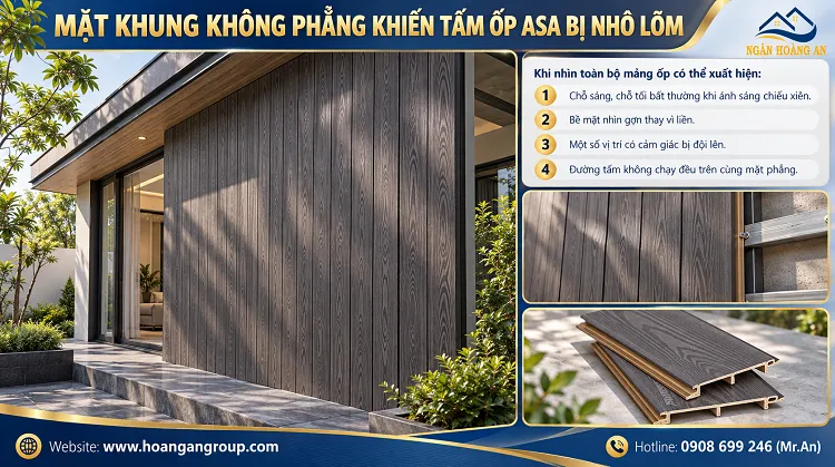 Mặt Khung Không Phẳng Khiến Tấm Ốp ASA Bị Nhô Lõm Mặt Khung Không Phẳng Khiến Tấm Ốp ASA Bị Nhô Lõm