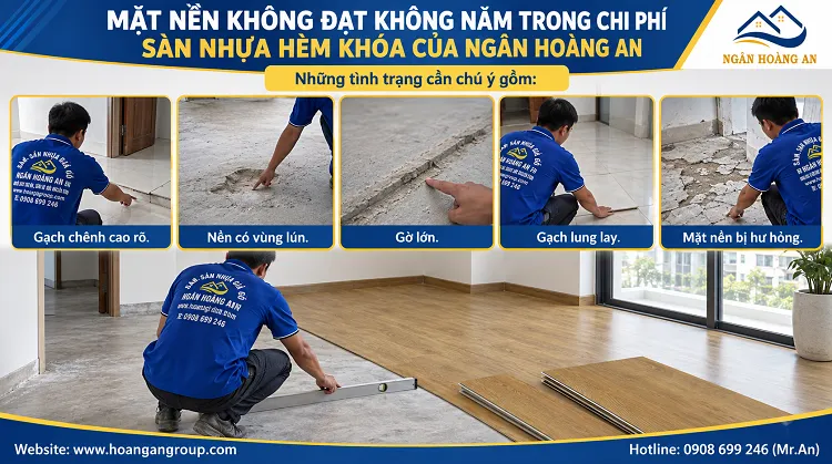 Mặt Nền Không Đạt Không Nằm Trong Chi Phí Sàn Nhựa Hèm Khóa Của Ngân Hoàng An