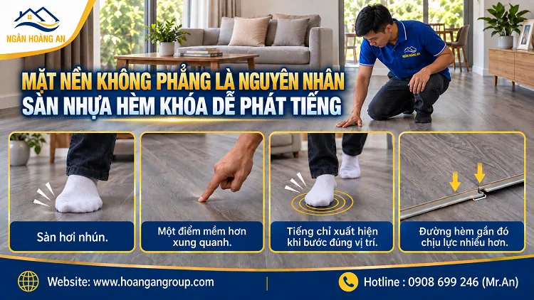 Mặt Nền Không Phẳng Là Nguyên Nhân Sàn Nhựa Hèm Khóa Dễ Phát Tiếng Mặt Nền Không Phẳng Là Nguyên Nhân Sàn Nhựa Hèm Khóa Dễ Phát Tiếng