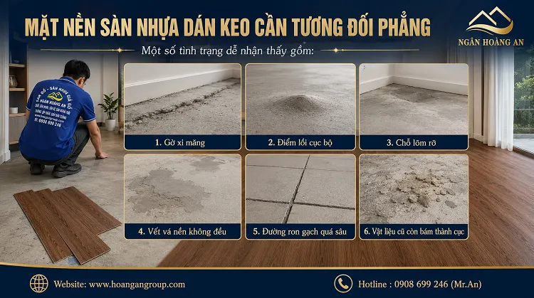 Mặt Nền Sàn Nhựa Dán Keo Cần Tương Đối Phẳng Mặt Nền Sàn Nhựa Dán Keo Cần Tương Đối Phẳng