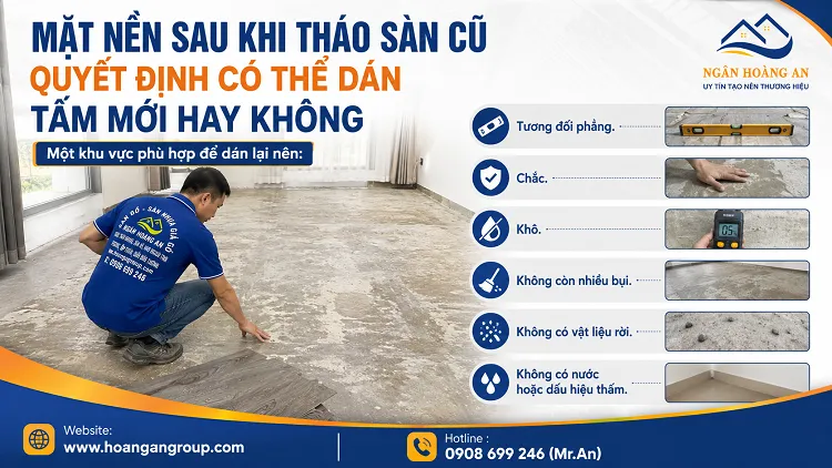Mặt Nền Sau Khi Tháo Sàn Cũ Quyết Định Có Thể Dán Tấm Mới Hay Không