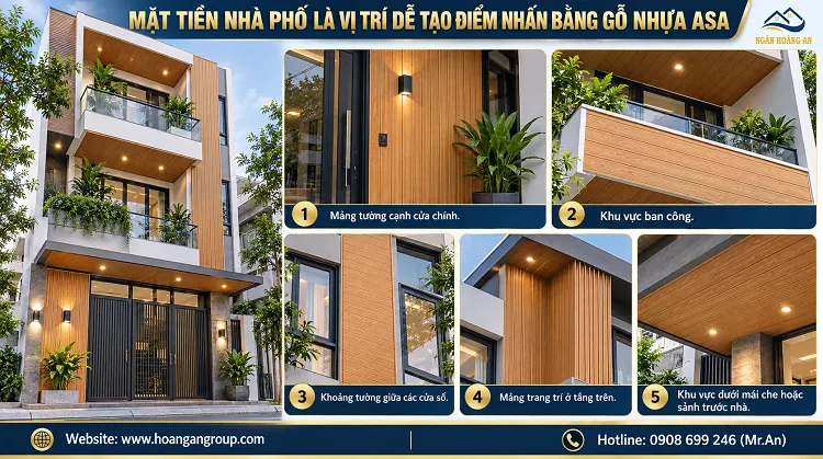 Mặt Tiền Nhà Phố Là Vị Trí Dễ Tạo Điểm Nhấn Bằng Gỗ Nhựa ASA