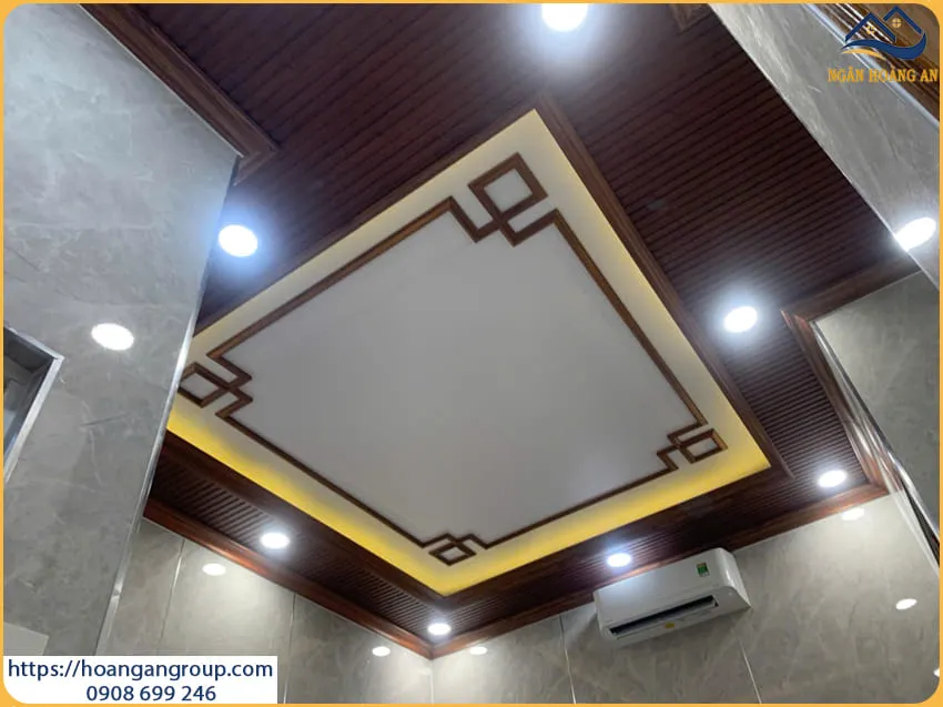 Mẫu Ốp Trần Lam Sóng Nano Nhựa Giả Gỗ Tại Nhơn Trạch Đồng Nai