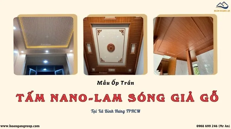 Mẫu Ốp Trần Tấm Nano - Lam Sóng Nhựa Hiện Đại Tại Xã Bình Hưng TPHCM