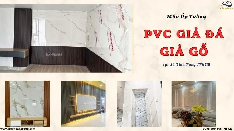 Mẫu Ốp Tường Nhựa PVC Vân Đá, Vân Gỗ Hiện Đại Xã Bình Hưng TPHCM