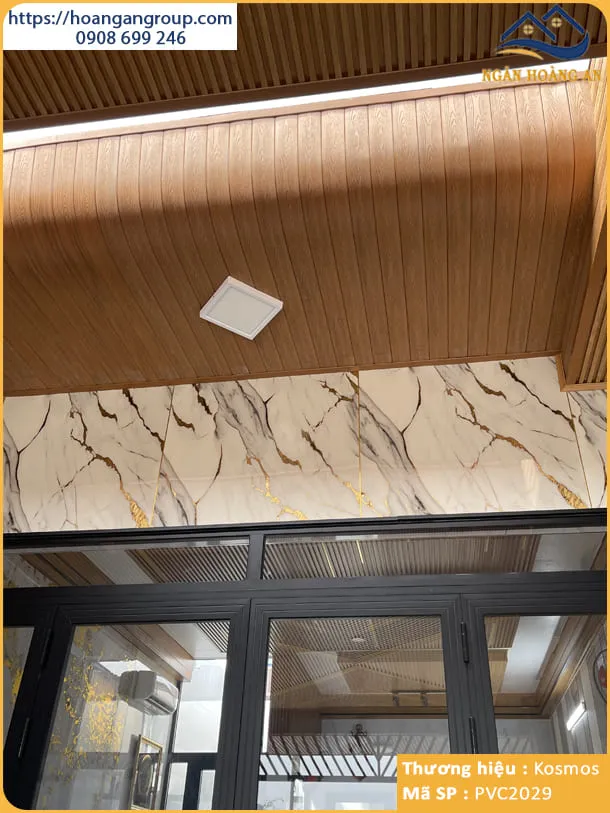 Mẫu Tấm Ốp Tường Nhựa PVC Giả Đá Dát Vàng Kosmos Tại Long Thành Đồng Nai Mẫu Tấm Ốp Tường Nhựa PVC Giả Đá Dát Vàng Kosmos Tại Long Thành Đồng Nai