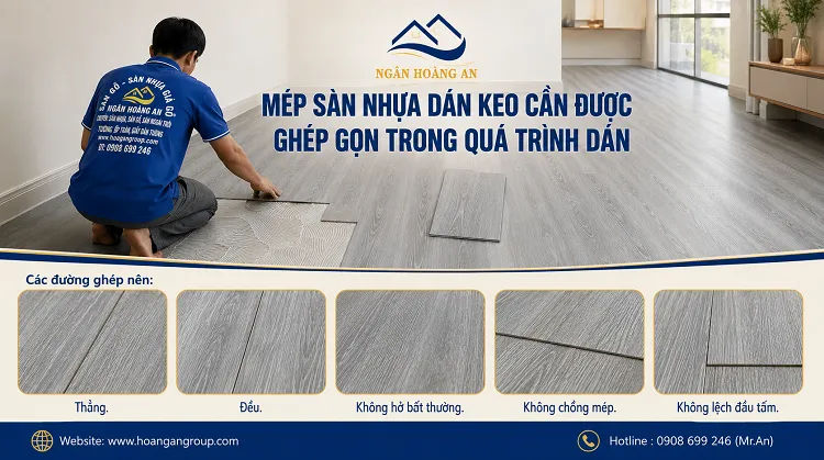 Mép Sàn Nhựa Dán Keo Cần Được Ghép Gọn Trong Quá Trình Dán Mép Sàn Nhựa Dán Keo Cần Được Ghép Gọn Trong Quá Trình Dán