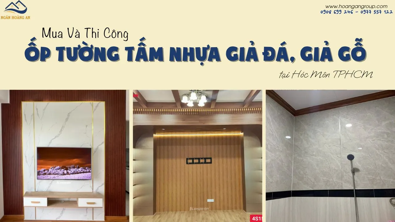 Mua Và Thi Công Ốp Tường Tấm Nhựa Giả Đá, Giả Gỗ Tại Hóc Môn TPHCM Mua Và Thi Công Ốp Tường Tấm Nhựa Giả Đá, Giả Gỗ Tại Hóc Môn TPHCM