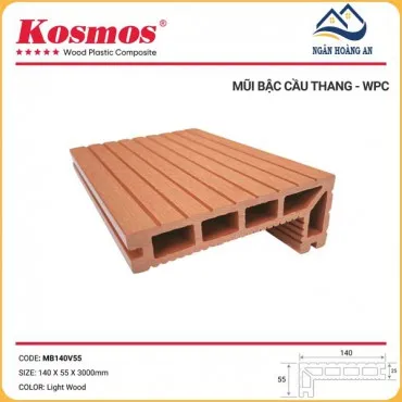 Mũi Bậc Cầu Thang Sàn Ngoài Trời Kosmos MB140V55 Light Wood