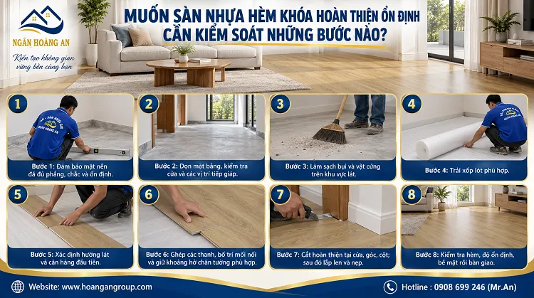 Muốn Sàn Nhựa Hèm Khóa Hoàn Thiện Ổn Định Cần Kiểm Soát Những Bước Nào? Muốn Sàn Nhựa Hèm Khóa Hoàn Thiện Ổn Định Cần Kiểm Soát Những Bước Nào?