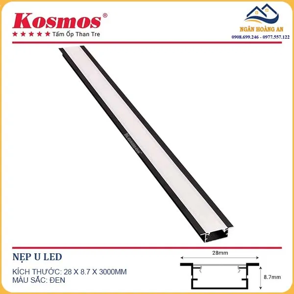 Nẹp U LED Tấm Ốp Than Tre