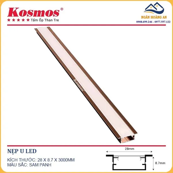 Nẹp U LED Tấm Ốp Than Tre