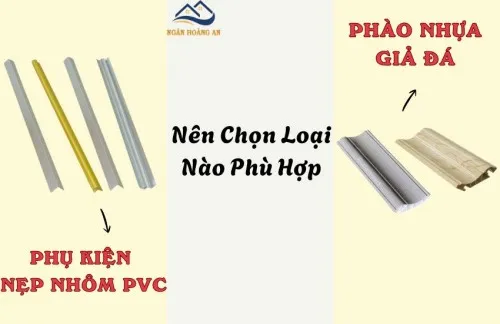 Nên Chọn Nẹp Nhôm Trang Trí Hay Phào Nhựa Giả Đá Khi Ốp Tấm PVC Vân Đá?