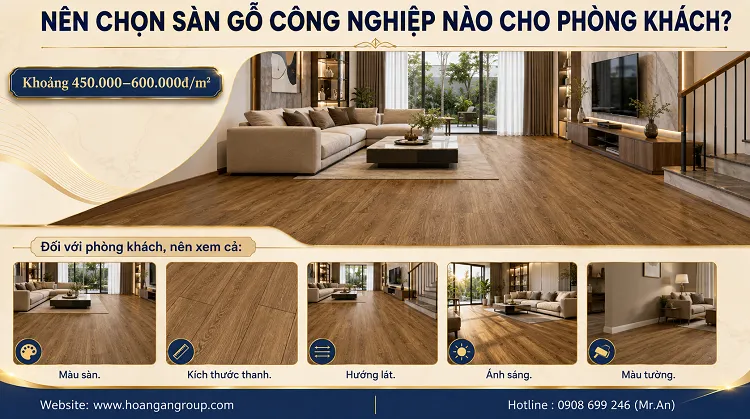Nên Chọn Sàn Gỗ Công Nghiệp Nào Cho Phòng Khách?