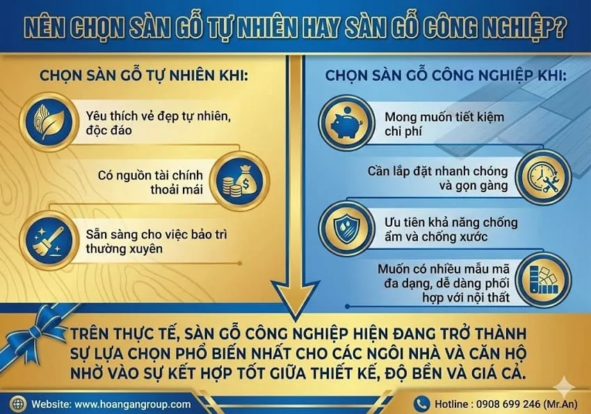 Nên Chọn Sàn Gỗ Tự Nhiên Hay Sàn Gỗ Công Nghiệp?