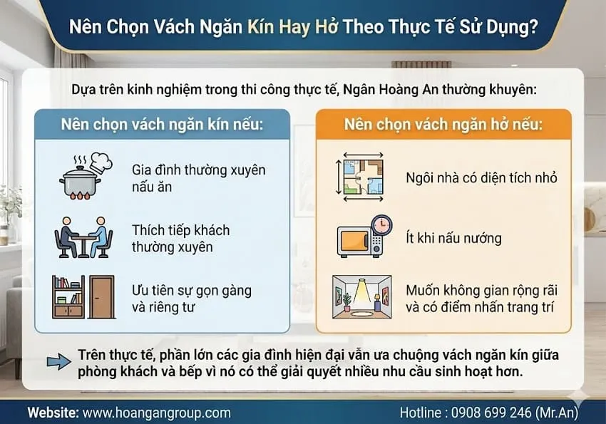 Nên Chọn Vách Ngăn Kín Hay Hở Theo Thực Tế Sử Dụng? Nên Chọn Vách Ngăn Kín Hay Hở Theo Thực Tế Sử Dụng?