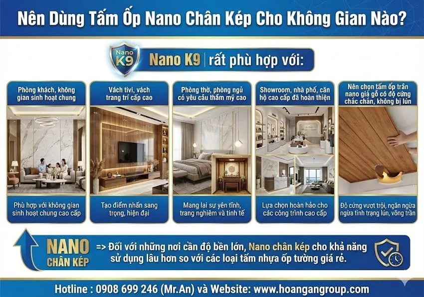 Nên Dùng Tấm Ốp Nano Chân Kép Cho Không Gian Nào?