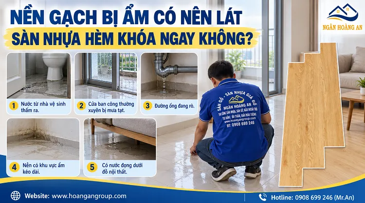 Nền Gạch Bị Ẩm Có Nên Lát Sàn Nhựa Hèm Khóa Ngay Không?