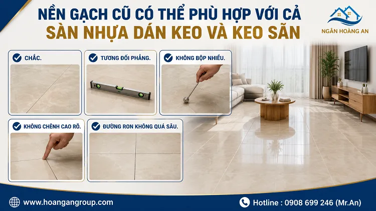 Nền Gạch Cũ Có Thể Phù Hợp Với Cả Sàn Nhựa Dán Keo Và Keo Sẵn Nền Gạch Cũ Có Thể Phù Hợp Với Cả Sàn Nhựa Dán Keo Và Keo Sẵn