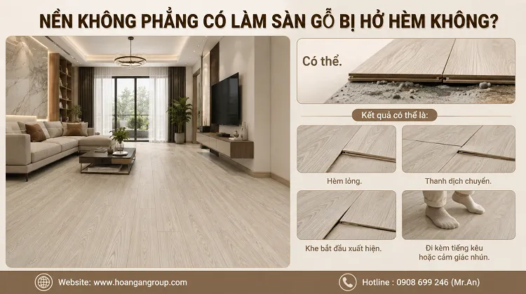 Nền Không Phẳng Có Làm Sàn Gỗ Bị Hở Hèm Không?