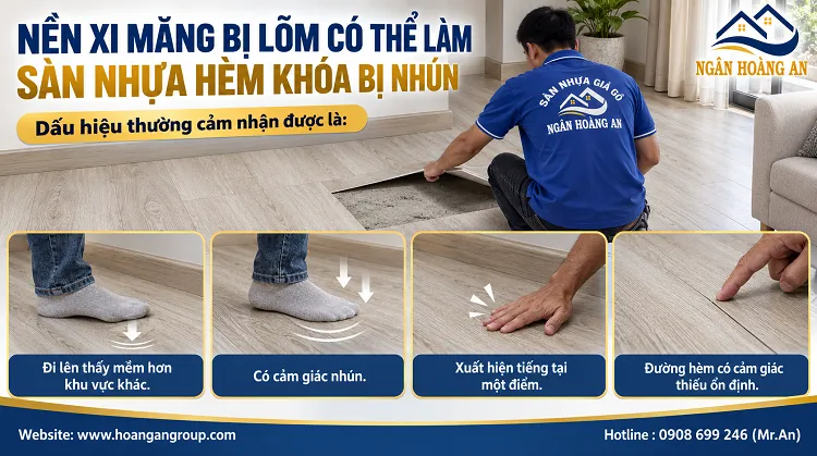Nền Xi Măng Bị Lõm Có Thể Làm Sàn Nhựa Hèm Khóa Bị Nhún