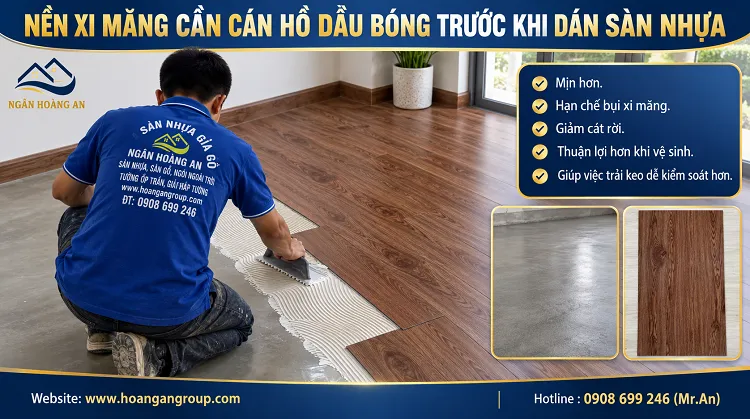 Nền Xi Măng Cần Cán Hồ Dầu Bóng Trước Khi Dán Sàn Nhựa Nền Xi Măng Cần Cán Hồ Dầu Bóng Trước Khi Dán Sàn Nhựa