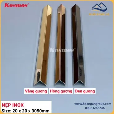 Nẹp V20 Inox 304 Ốp Tấm Than Tre Kosmos V20x20