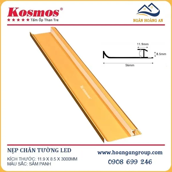 Nẹp Chân Tường Leg Ốp Tấm Than Tre Kosmos Nẹp Chân Tường Leg Ốp Tấm Than Tre Kosmos