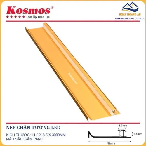 Nẹp Chân Tường Led Tấm Ốp Than Tre Kosmos
