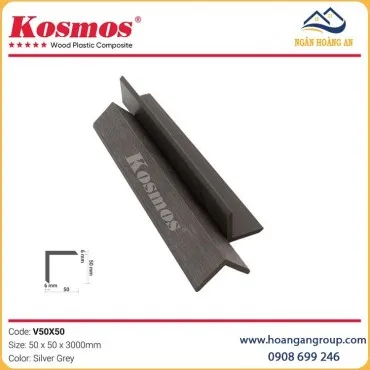 Nẹp Chữ V Gỗ Nhựa 2 Da Ngoài Trời Kosmos V50X50 Silver Grey