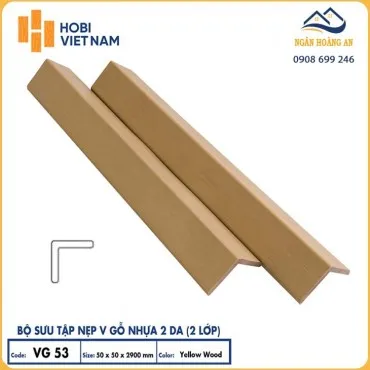 Nẹp Chữ V Gỗ Nhựa 2 Lớp Phủ Polymer Hobiwood VG53 Yellow Wood
