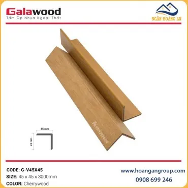 Nẹp Chữ V Gỗ Nhựa Ngoài Trời ASA Galawood G-V45X45 Cherrywood